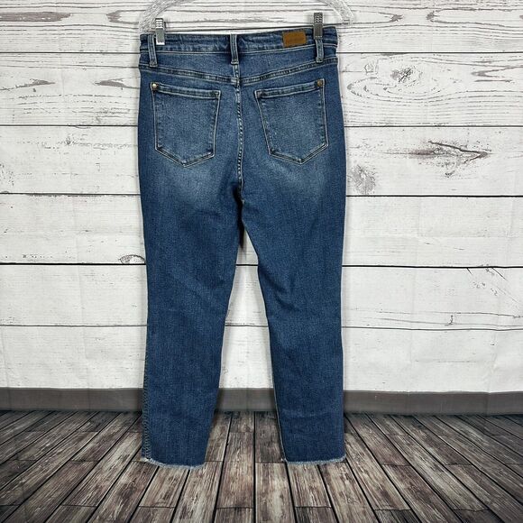 Judy Blue Jeans Womens 28 Blue Boyfriend Midrise Distressed Stretch - Picture 6 of 16